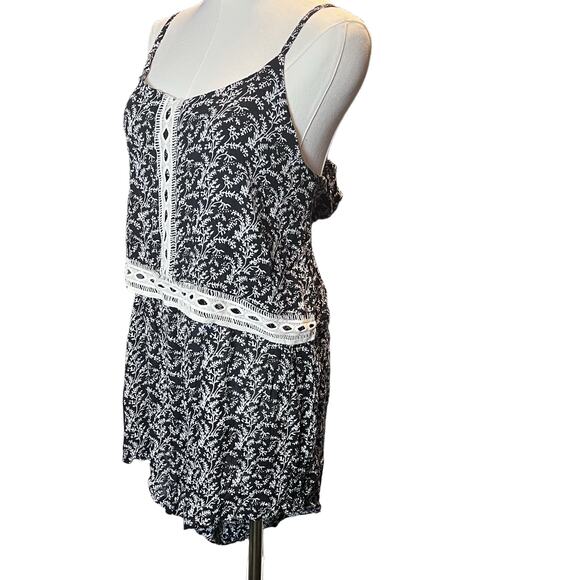 Raga x Anthropologie Black White Boho Beach Vacation Romper Size Large Summer - Picture 4 of 8